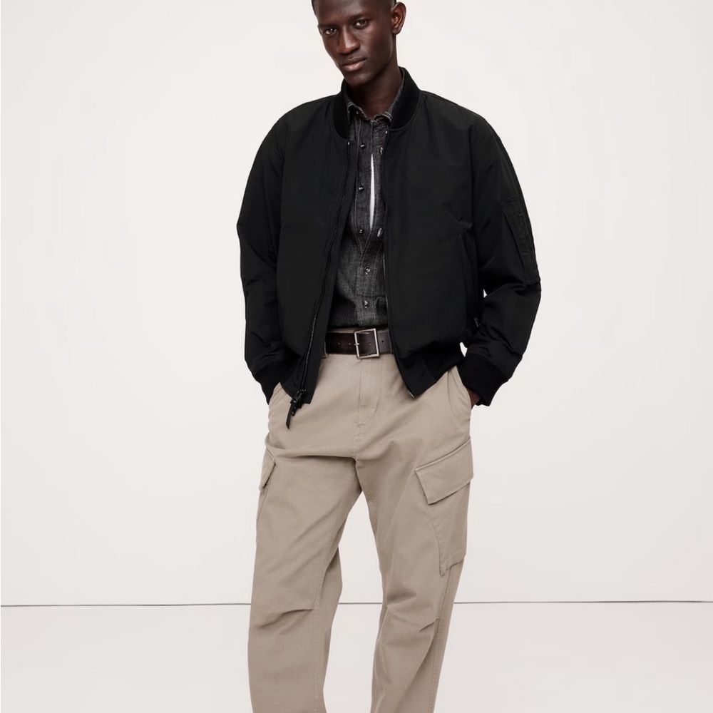 Banana Republic Men's Black Bomber Jacket